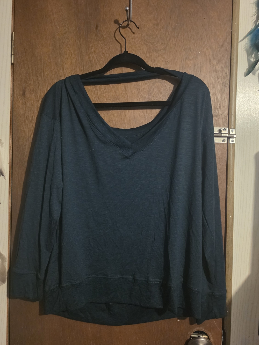 Off-Shoulder Long Sleeve Top in Forest Green - Picture 5 of 5